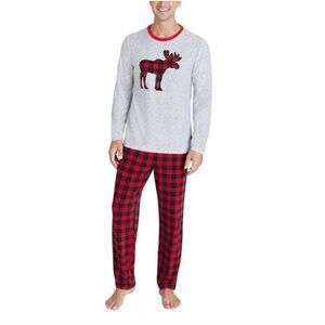 Eddie Bauer Gray and Red Moose Pajama Set